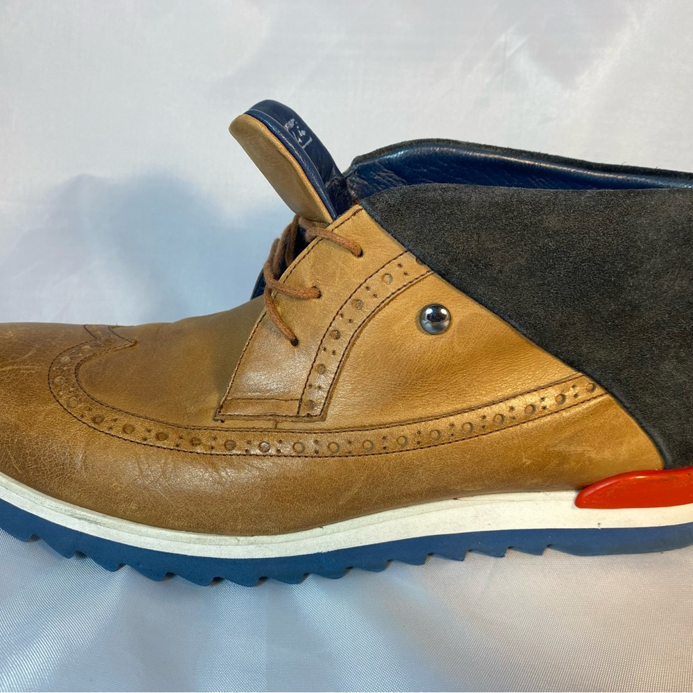 Ron Tomson Shoes.  N° C3836 RT LEATHER WINGTIP SNEAKER BOOTS - BROWN